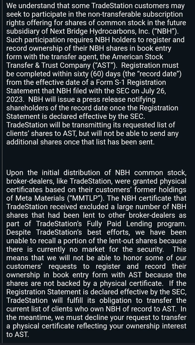 YoanPer49163742's tweet photo. @PaulusGreatus
@JunkSavvy @KarmaCollects
@busybrands @johnnaarintl @joanofanarchy @johnbrda
Email from tradestation denying the transfer to AST https://t.co/lzXB0MRrdd
