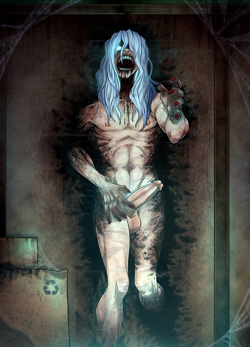 My second piece I made for <a href="/BNHADemonZine/">Hell Or High Water Zine @ Leftovers ❤️</a> ~!
I was inspired by the movie Pulse (both OG and remake) after rewatching it for the first time in years.

I think internet ghosts are neat lol Tomura probably would too with as much time as he spends on the computer. Why not join him~?