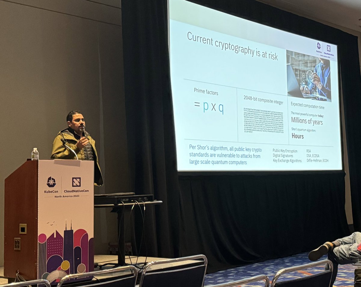 tarpinian's tweet photo. Very well attended talk on making #Kubernetes #QuantumSafe - #QuantumComputing @IBMDeveloper @maximilien #PaulSchweigert https://t.co/uJ3v2pNHtg