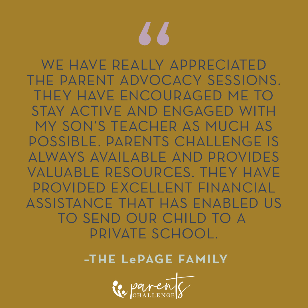 Our goal is to provide advocacy sessions that will empower parents to help their children be successful throughout the school year and beyond. These sessions are also designed to support family growth and sustainability.

#TestimonialTuesday #ParentsChallenge