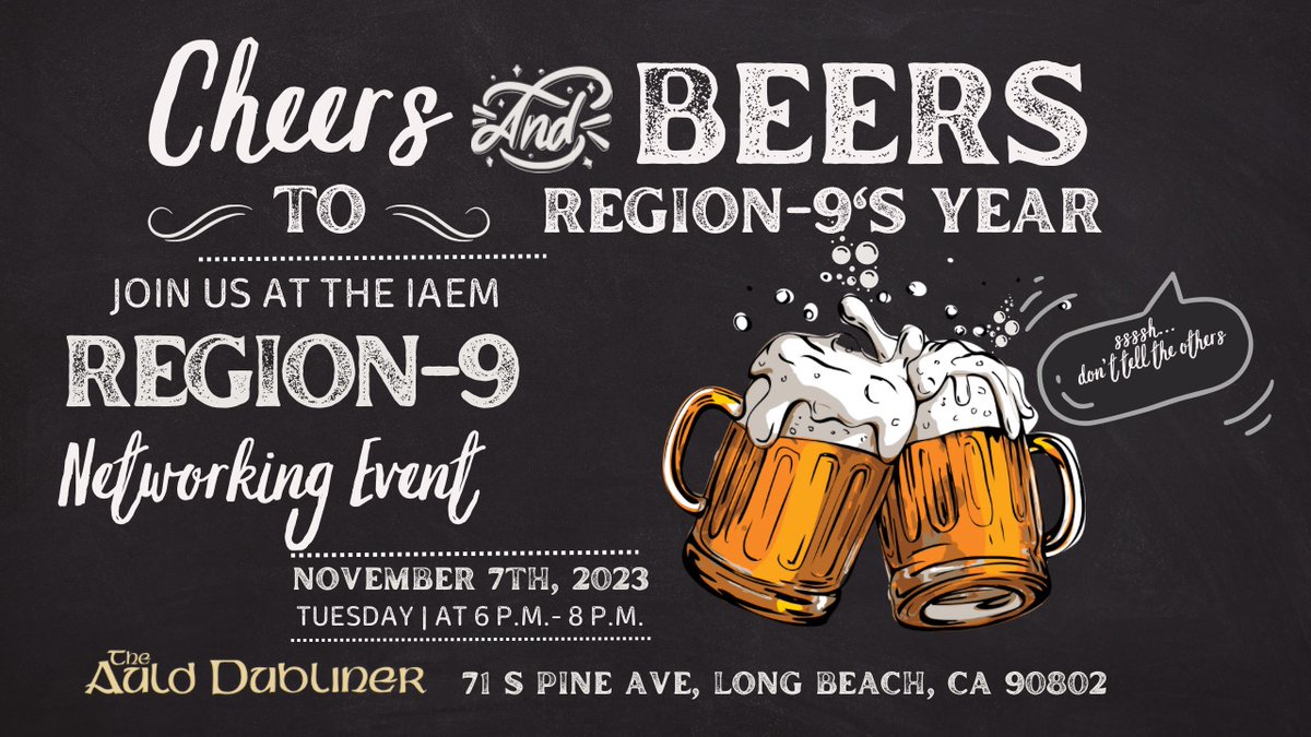 Happening Tonight! 
Come network with fellow members from your Region! See you tonight! #iaem23
#iaemr9