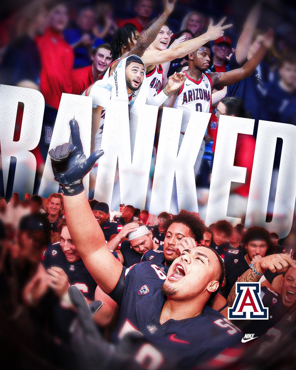 𝟏 𝐨𝐟 𝟏.

Arizona is the only <a href="/pac12/">Pac-12 Conference</a> school to have both football and men’s basketball in the Top 25 rankings. 

#BearDown