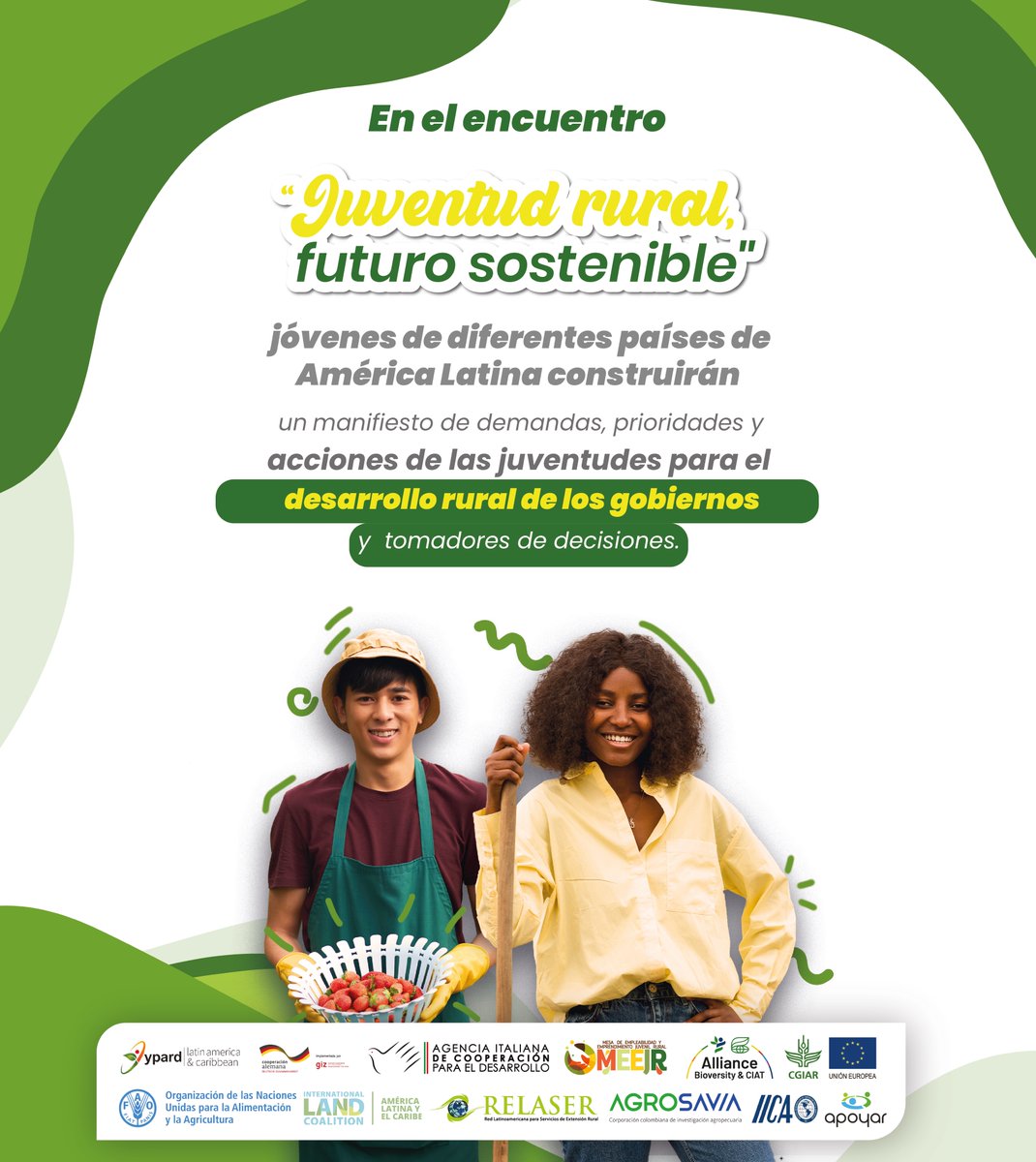 YPARD_LAC's tweet image. La próxima semana jóvenes de diferentes países de América Latina nos reuniremos en Palmira, Colombia, para el Encuentro Latinoamericano “Juventud rural, futuro sostenible”. 

Conoce más sobre lo que se espera de esta importante experiencia para la juventud de la región.