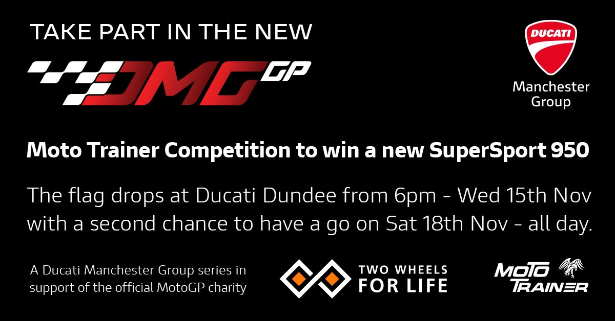 COMING TO GLASGOW 29th NOVEMBER.

FIRST PRIZE - WIN THE BIKE YOU RIDE ✅✅✅
RUNNER UP PRIZES!! -
WSB TICKETS ✅
WDW2024 TICKETS ✅
DINNER MOTOGP X 2 Meet Riders ✅
DINNER WSB x 2 With Riders ✅
#mototrainer #competition #Supersport950 #ducati #charity #twowheelsforlife