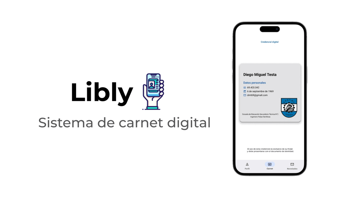 d4rm_'s tweet photo. Después de 7 años de recorrido, estoy a una semana de terminar el colegio y recibirme como técnico secundario en programación.

Como proyecto final decidimos dejarle algo a nuestra escuela y creamos Libly, un carnet digital para su biblioteca.

Abro hilo 🧵 https://t.co/nOhZaP8UCD