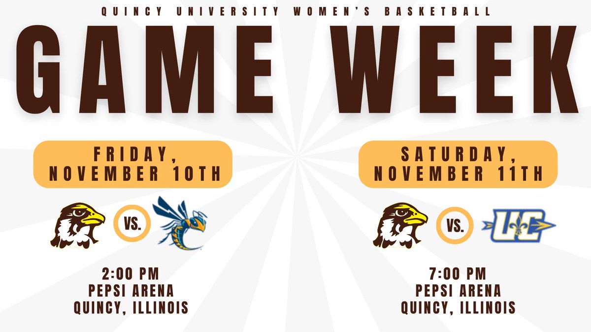 Let the games begin🤩

🗓️ November 10th &amp; 11th
⏰ 2:00 PM &amp; 7:00 PM
📍 Pepsi Arena

#Umoja | 🦅🏀 | QU