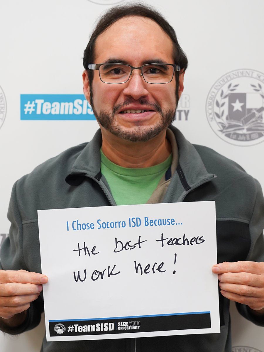 #TeamSISD is proud to announce Cezar Gomez as a Speech/Professional Communications Teacher at @EDAztecs_HS. Welcome to @SocorroISD! Congratulations!