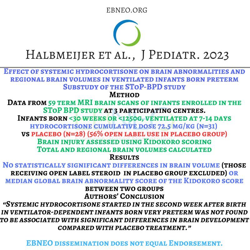 No difference in brain volume or brain injury scoring at term in 59 of the SToP-BPD study cohort - from Halbmeijer et al in @JPediatr buff.ly/47o9lYI #EBNEOalerts #neoEBM #FOAMneo #neotwitter