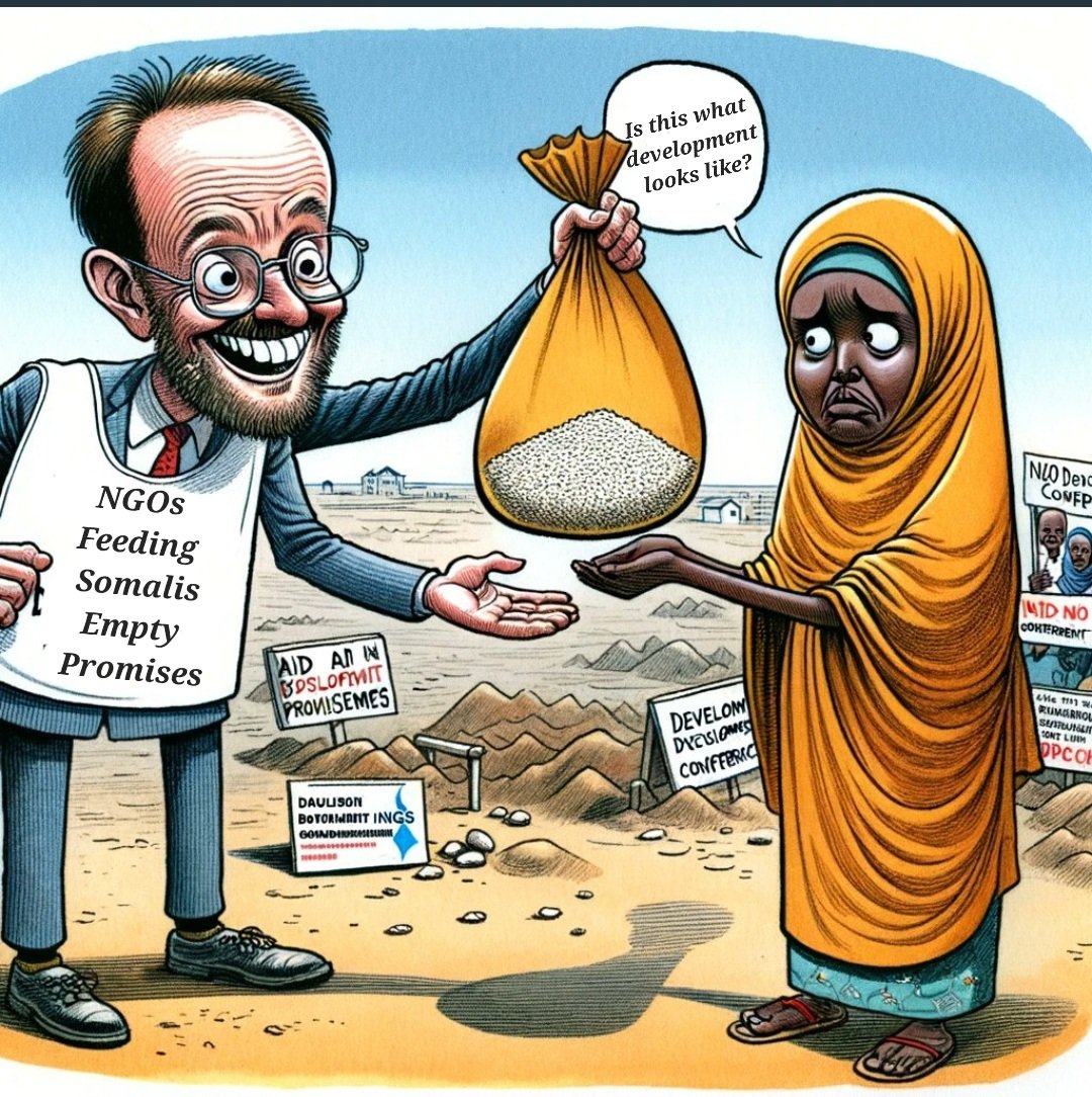 Farshaxanfikir's tweet photo. The waters rise, and the NGO promises sinks. #Somalia's suffering has been a goldmine for aid groups, but in the nation's hour of need, we find the coffers empty and the help scarce. #SomaliaFloods #Somalia https://t.co/CQ1m19P9WX