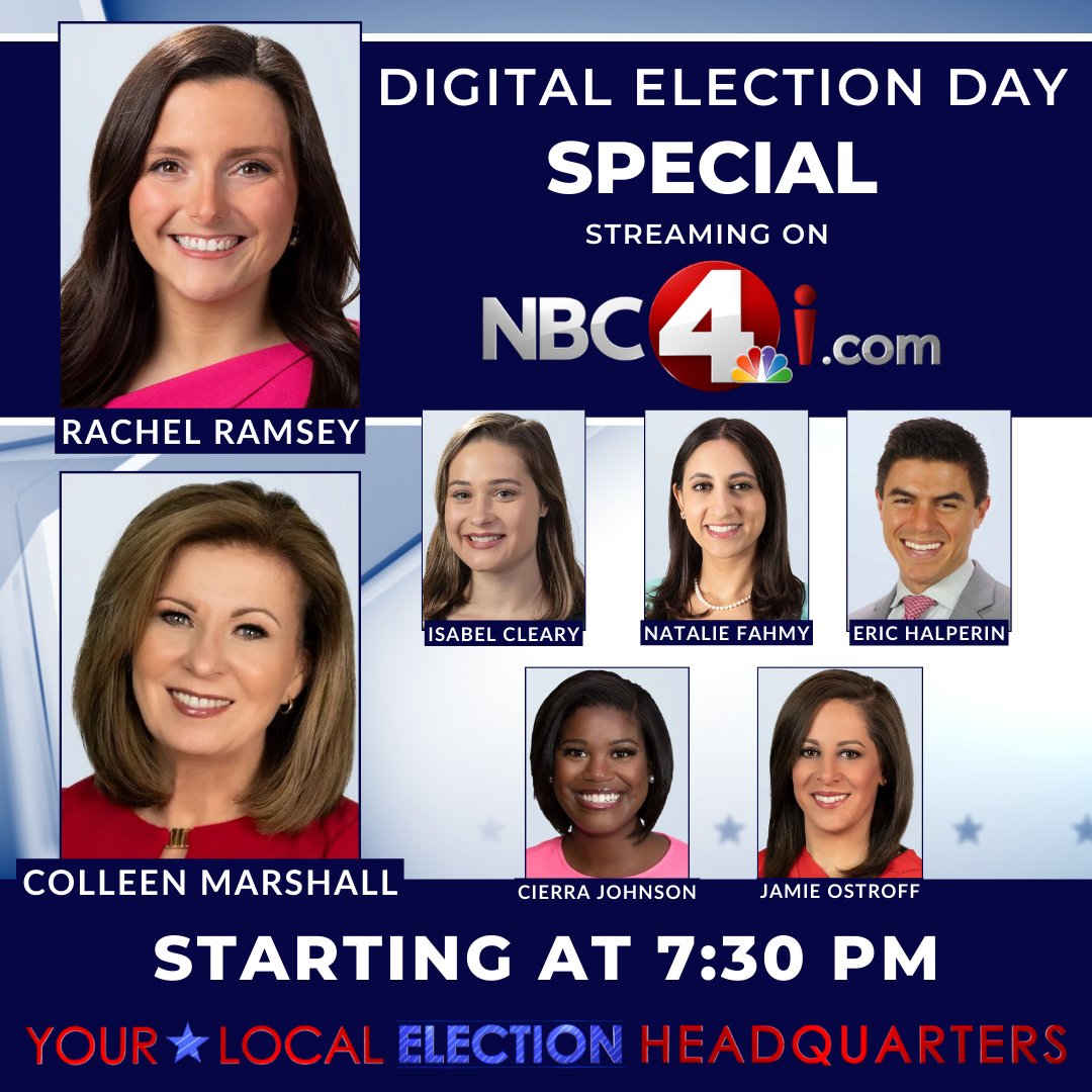 TONIGHT AT 7:30 p.m. ➡ Get live election results! Watch NBC4's livestreaming show with digital anchor @RamseyNBC4, NBC4 news anchor @ColleenNBC4 and NBC4 reporters @isabelcleary, @NatalieFahmy, @EricHalperinTV, @CierraJohnsonTV, and @TheJOstroff. WATCH: trib.al/HW8vjAL
