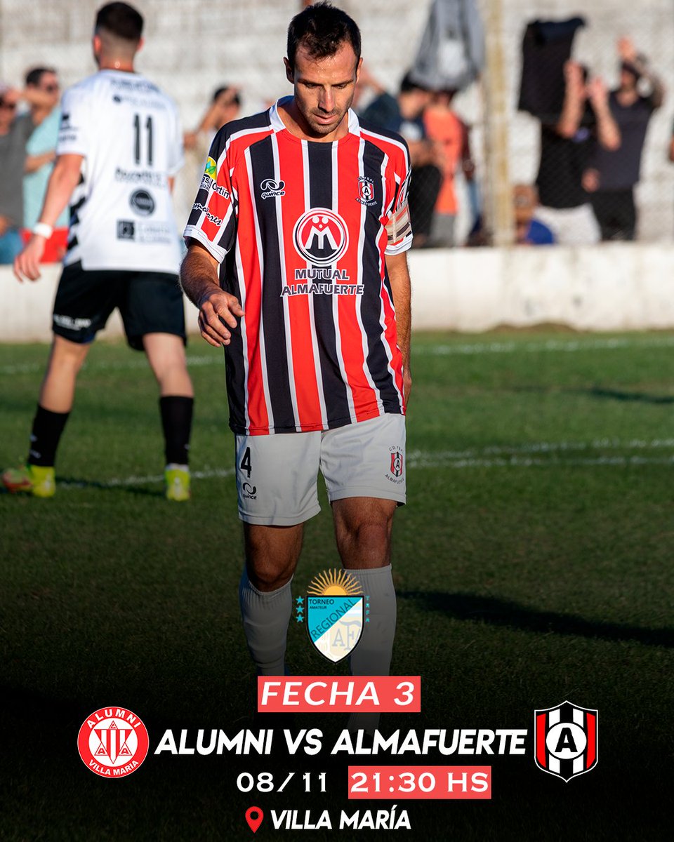 AlmafuerteLV's tweet photo. ⚽ FÚTBOL MAYOR ⚽

👉 Mañana, desde las 21:30, visitaremos a Alumni de Villa María por la tercera fecha del Torneo Regional Federal Amateur.

¡VAMOS TRICOLOR!

#ClubAlmafuerte #futbolmayor https://t.co/NP6zD4AT6Q