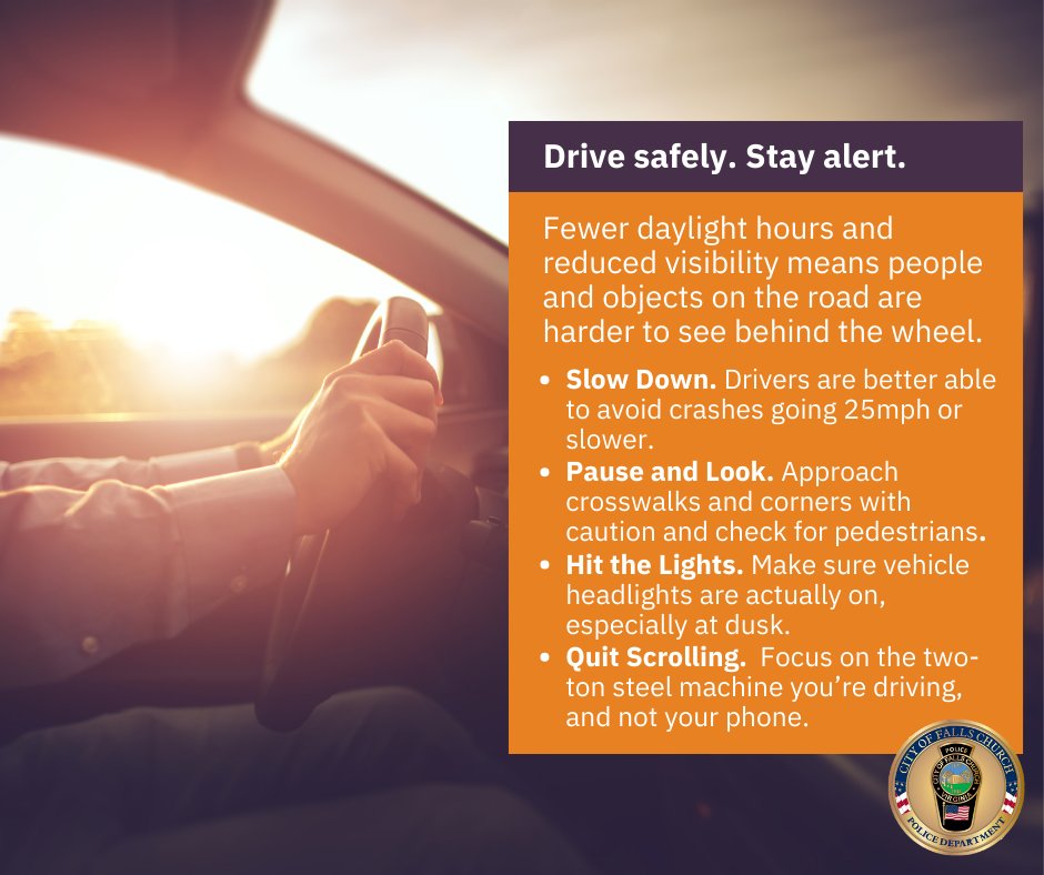 JWoodFCPD's tweet photo. This week is: Drowsy Driving Awareness Week. Here are a few helpful reminders to help ensure safe driving behaviors within the City of Falls Church and around the DMV area. Learn more at: https://t.co/1knpxSyV38 @MGavinFCPD @FallsChurchGov https://t.co/UYkBT6IZx9