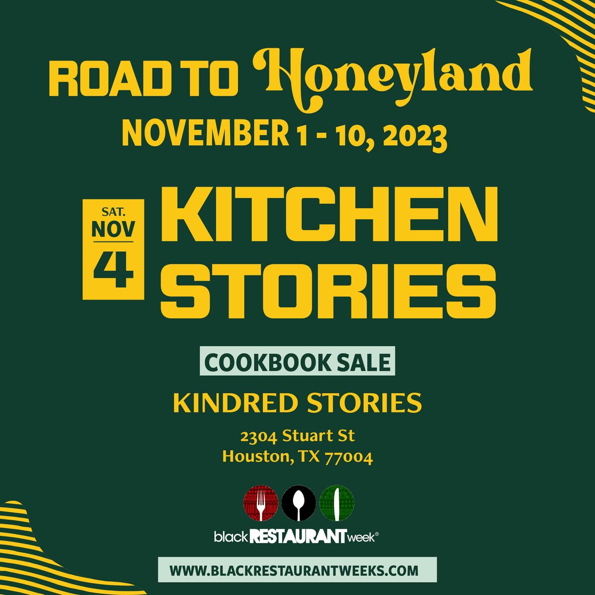 Are y’all headed to Honeyland Fest next week? 👀 We are collaborating with Honeyland to offer 15% off cookbooks in-store from 11/10-11/12! If you’ve been wanting to grab a copy of Black Power Kitchen by @ghettogastro, you can get a free Ghetto Gastro t -shirt when you purchase