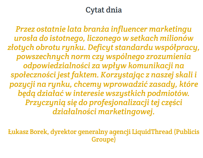 #CytatDnia do porannej kawy. Publicis Groupe aktualizuje zasady współpracy z twórcami internetowymi.