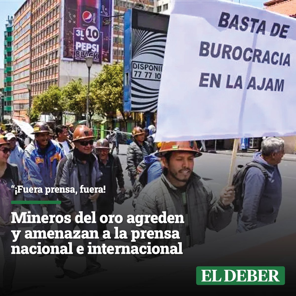 grupoeldeber's tweet photo. La ANPB repudia los actos violentos de los mineros contra la prensa y reclama al Gobierno central la vulneración de los derechos fundamentales, como es el derecho a la información. 

📲Lea la nota https://t.co/lmVeR1VgQe

#ElDeber https://t.co/VWkVO30Vsz