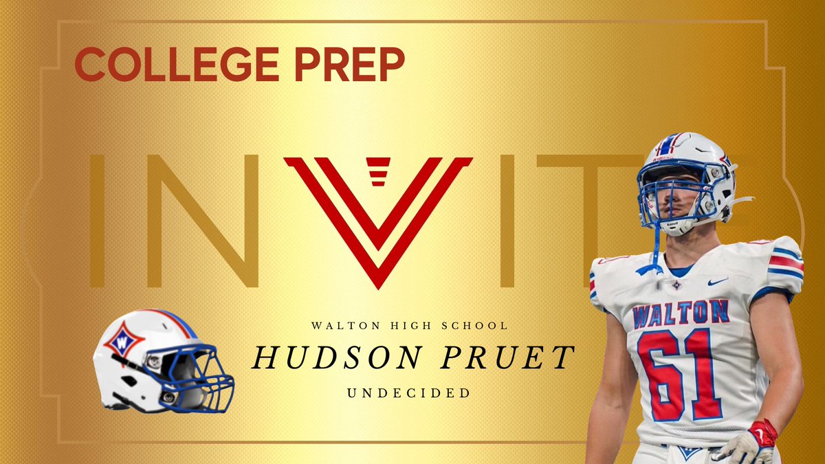I’m very excited to announce that <a href="/Hudson_Pruet/">Hudson Pruet</a> from <a href="/WaltonRecruits/">Walton(GA)Recruiting</a> has accepted an invite to join our Elite College Prep Program following his season! Can’t wait to help support your efforts in prep for #Day1 on campus #GoldenTicket <a href="/RecruitGeorgia/">Recruit Georgia</a> <a href="/NwGaFootball/">NwGa Football</a> #WhosNext