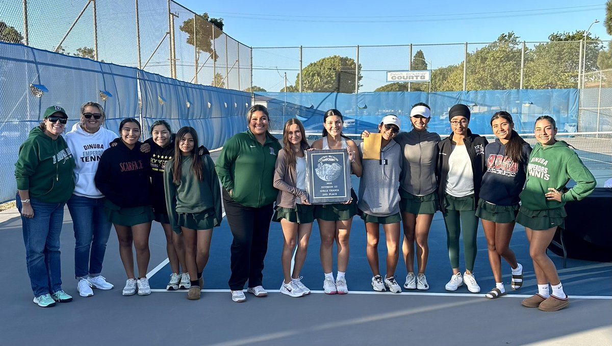 Girls team tennis finals are rolling in … Congratulations to Lompoc for winning the Division III title with a 9-0 victory over Dinuba. 👏🎾👟