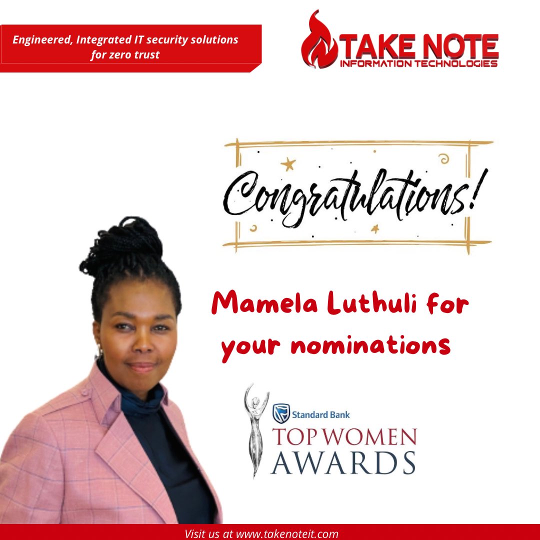 Excel5051Cyber's tweet photo. Congratulations, Mamela Luthuli, on your outstanding achievement as a finalist for the 2023 Standard Bank Top Women Awards! Your dedication, passion, and hard work have not only earned you this well-deserved recognition but also inspire others toreach new heights
 #JuliusMalema https://t.co/qPDjF94IjD