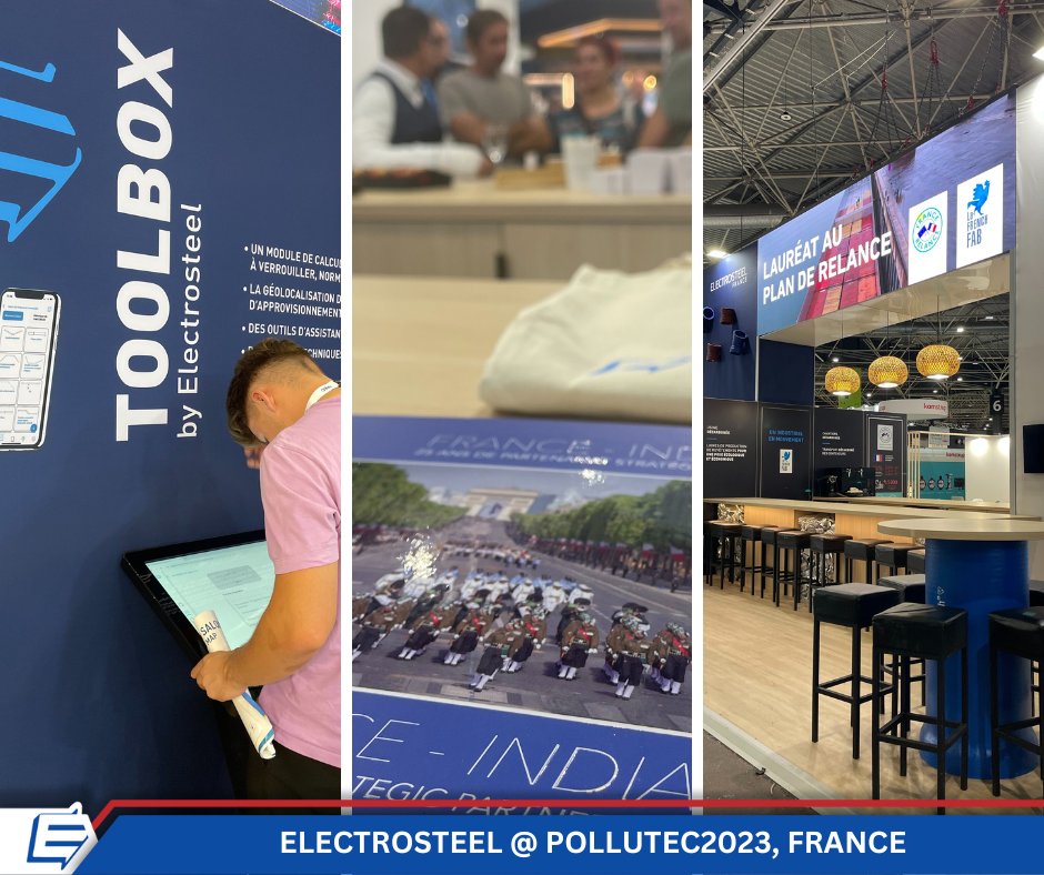 ElectrosteelG's tweet photo. #ElectrosteelCastingsLtd #France participated in the prestigious Water Infra event, Pollutec ‘23, held at Eurexpo Lyon last month.
.
We are #Electrosteel. We are #TechnologyThatCares.
.
https://t.co/E9tVOTqQot
#DuctileIronPipes #DIFittings https://t.co/bWZtzzn7aC