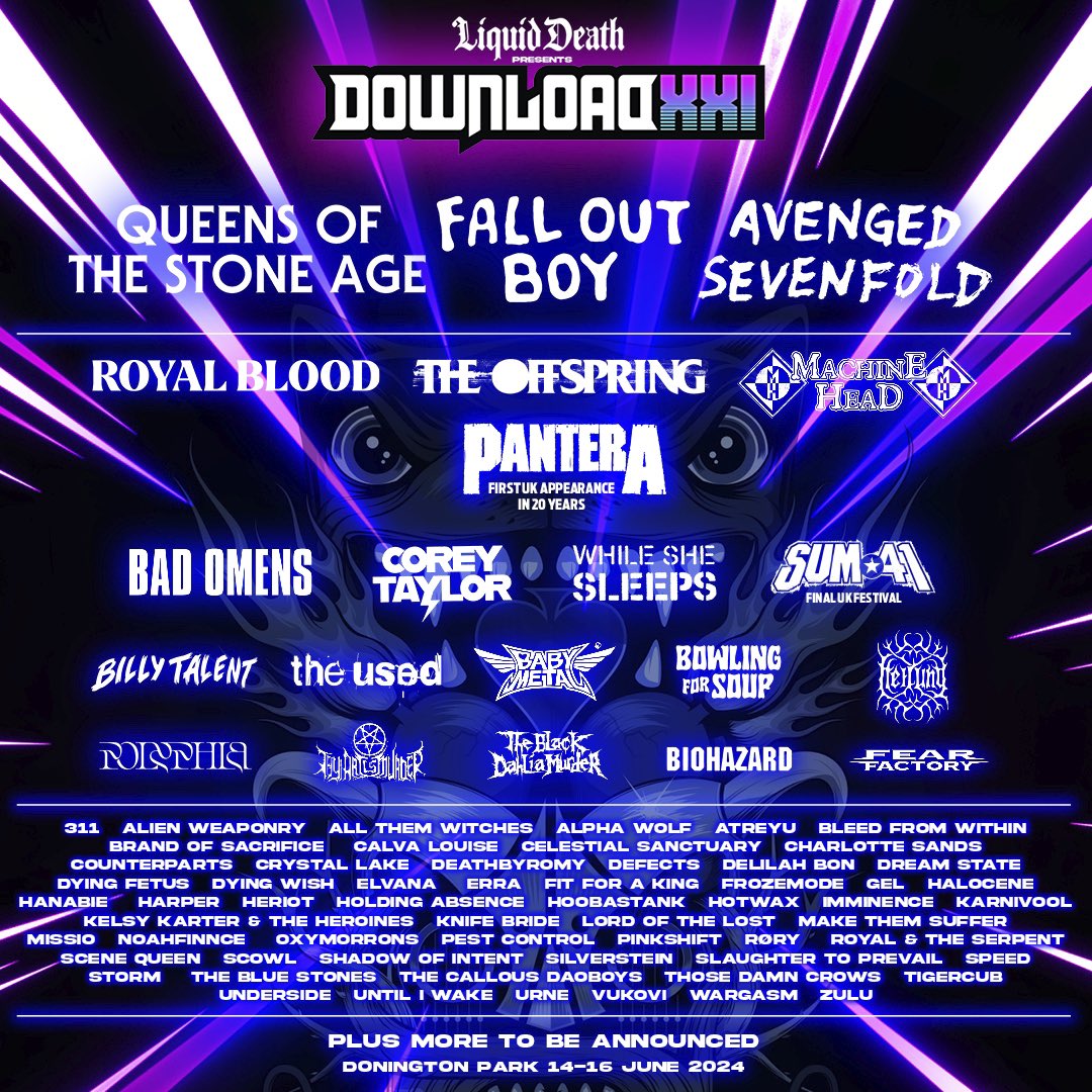 It’s been forever since we last played Download in the UK, so long ago it featured both Lemmy and a Spitfire flyover! Really happy to announce we will be there next year to help celebrate its 21st! Cheers to that!