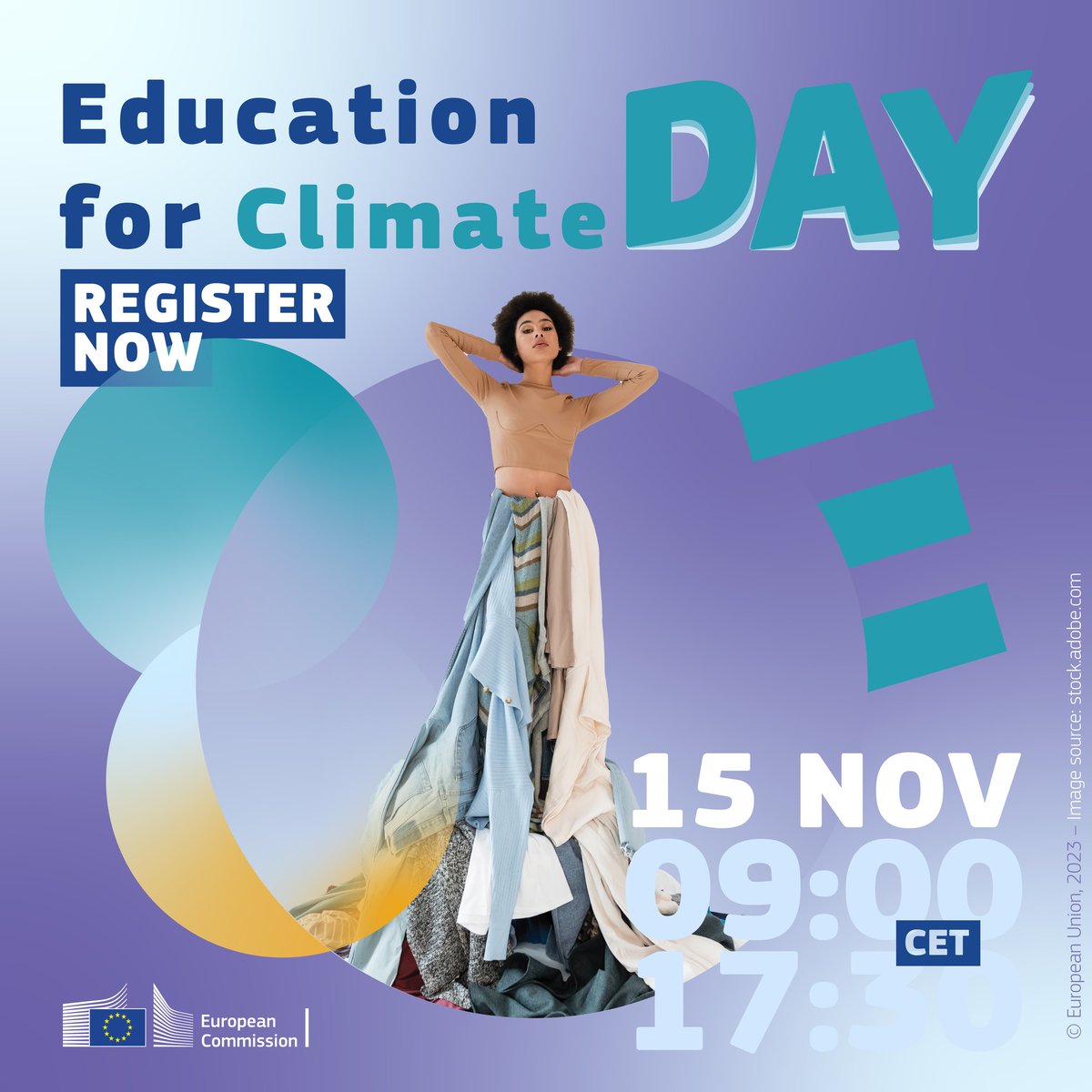 The #EducationForClimate Day 2023 is right around the corner!📷 Join the Youth Climate LAB finale!📷 Participants will present sustainable fashion recommendations and tips for simple changes in behavior leading to more sustainability. 
Programme 📷 europa.eu/!t77tJ9