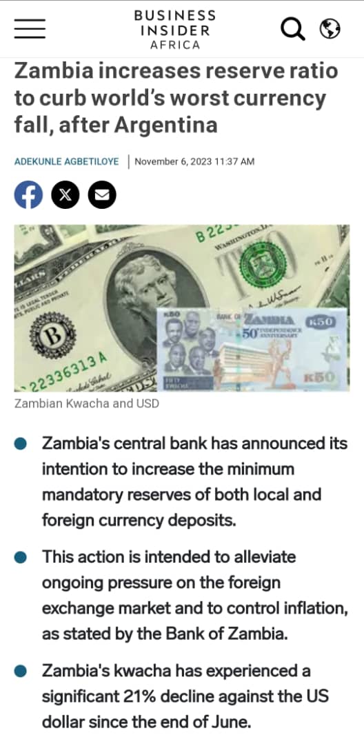 economicstalk's tweet photo. Hi Folks. So the new #reserveratio of banks in 🇿🇲  has been approved and is already effective.The question remains however, is this the best way to tackle the ongoing rising inflation rate #letstalkeconomics #Economics #economicstalk #Zambia #monetarypolicy #inflation https://t.co/GQZEnpHoC1