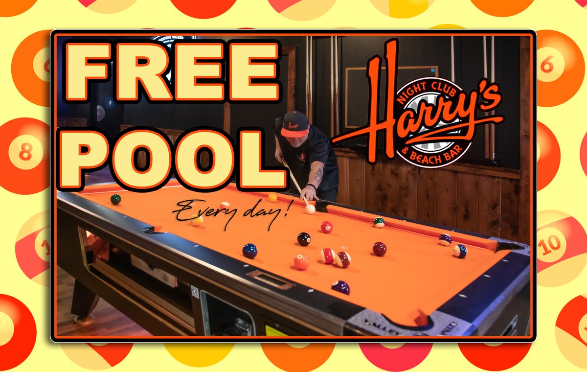 We are now offering FREE POOL to all our patrons! Come on down anytime to play a game! Our winter hours are Thursday-Saturday 1pm-2am & Sundays 1pm-midnight. #harryspismobeach #pismobeach #pismo #pool #billiards #freepool #freegames #harrys