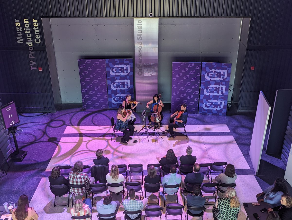 It was so lovely getting to hear our new artist in residence the <a href="/UlyssesQuartet/">Ulysses Quartet</a> with them playing here at <a href="/GBH/">GBH</a> during our lunch hour! To hear them live for yourself head on down to our studios at the <a href="/bplboston/">Boston Public Library</a> tomorrow, November 8th from 12:00p - 1:00p.