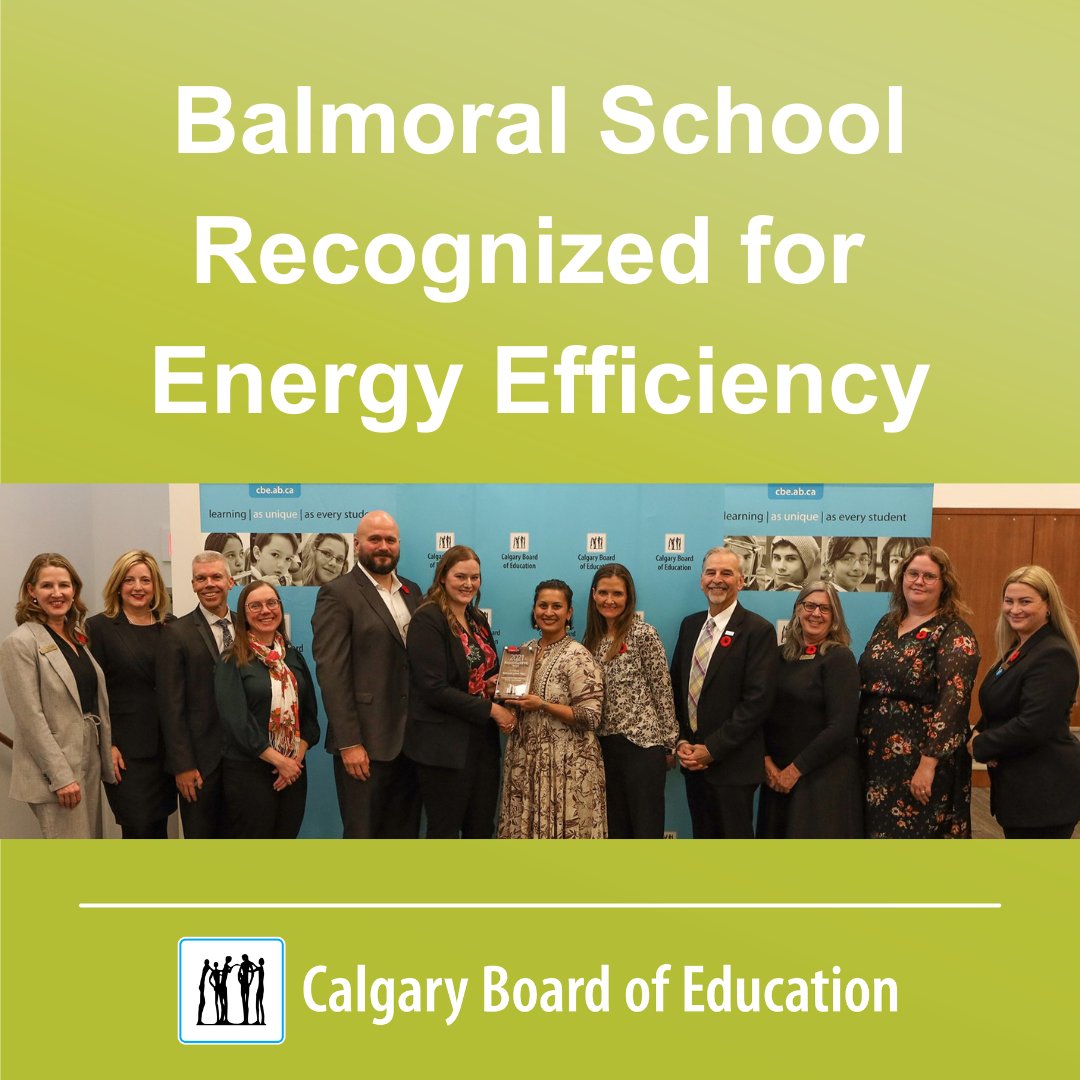 Balmoral School was selected as the Top Performing K-12 School Property by The City of Calgary BenchmarkYYC Program. The awards recognize organizations and businesses that have improved energy efficiency and reduced greenhouse gas emissions. ow.ly/YIKJ50Q5it7 #WeAreCBE