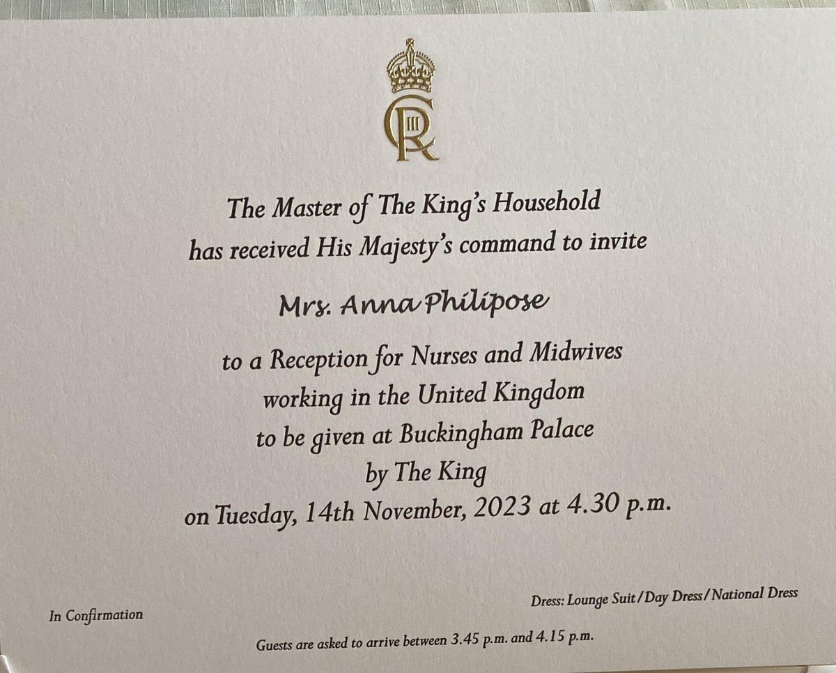 I am deeply grateful for the invitation from His Majesty to attend the nurses' celebration as an IEN. I feel truly honoured that our vital role in healthcare is being acknowledged. Thank you for this remarkable opportunity.Thank you to@sheffieldhospitals, ASkeN and everyone.