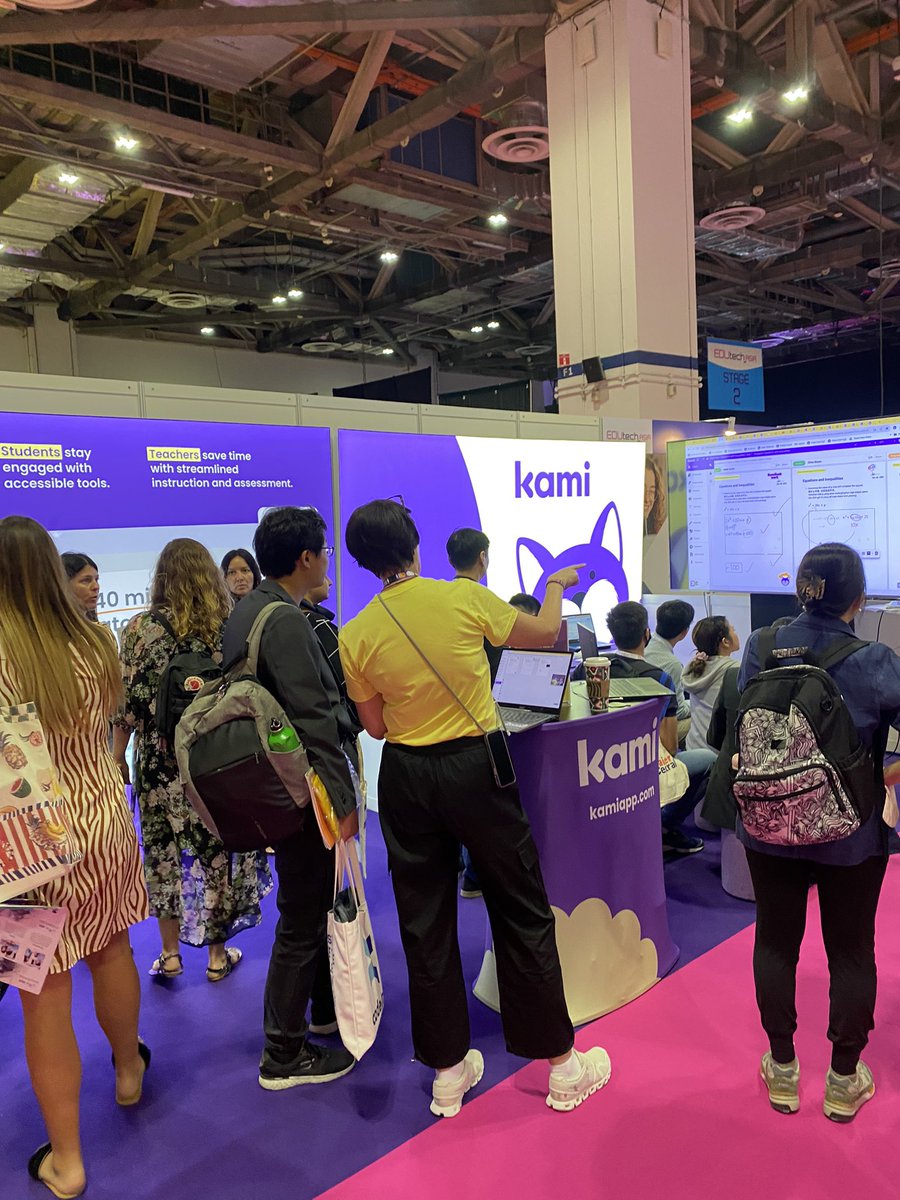 Half way through day 1 of #EDUtechAsia and having the best conversations with glorious human beings! Come say hi at the @KamiApp booth Q02 @edutech_asia 💜✨