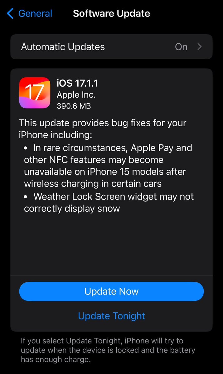 Breaking News ‼️ iOS 17.1.1 (21B91) Has Been Released Size - 390.6 MB📱 #Apple #iOS171 #iOS171RC #iOS1711