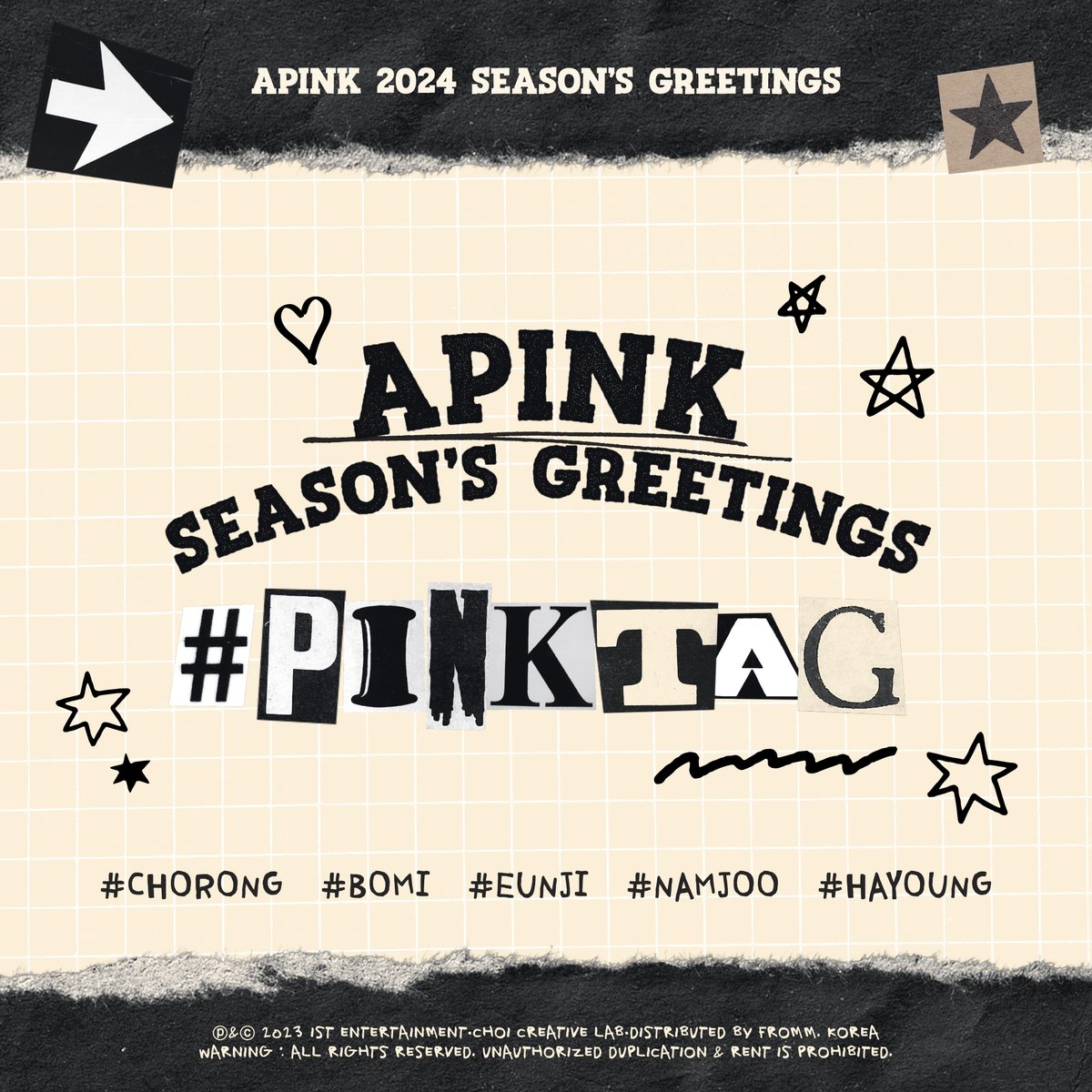 Apink_2011's tweet image. [#에이핑크]
2024 Apink SEASON'S GREETINGS [#PINKTAG]

Coming Soon#️⃣

#Apink #PINKTAG