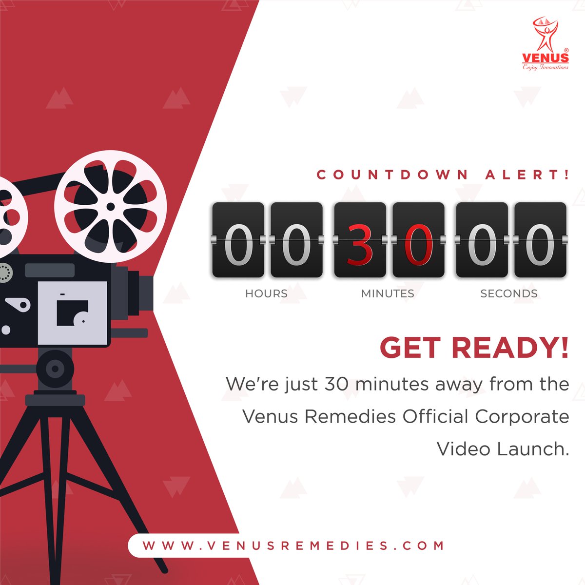 remediesvenus's tweet photo. Get ready to be part of something extraordinary! In just 30 minutes, we're unveiling the official corporate video of Venus Remedies. 

Stay tuned and prepare to be inspired. 

#CountdownAlert #CorporateVideoLaunch #VenusRemediesJourney #VenusRemedies #GlobalImpact #30MinutesToGo https://t.co/FLftogfoRg