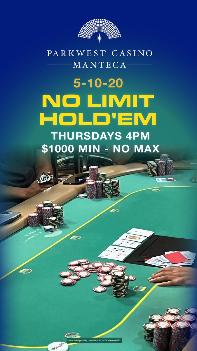 Every Thursday <a href="/PWCManteca/">Parkwest Casino Manteca</a> #manteca #lodi #casino #cardroom #1800gambler #california #sanjoaquin #stockton #parkwestcasinos #poker #wsop #modesto #turlock #gamble ☎️ 209-239-1455 for details.
