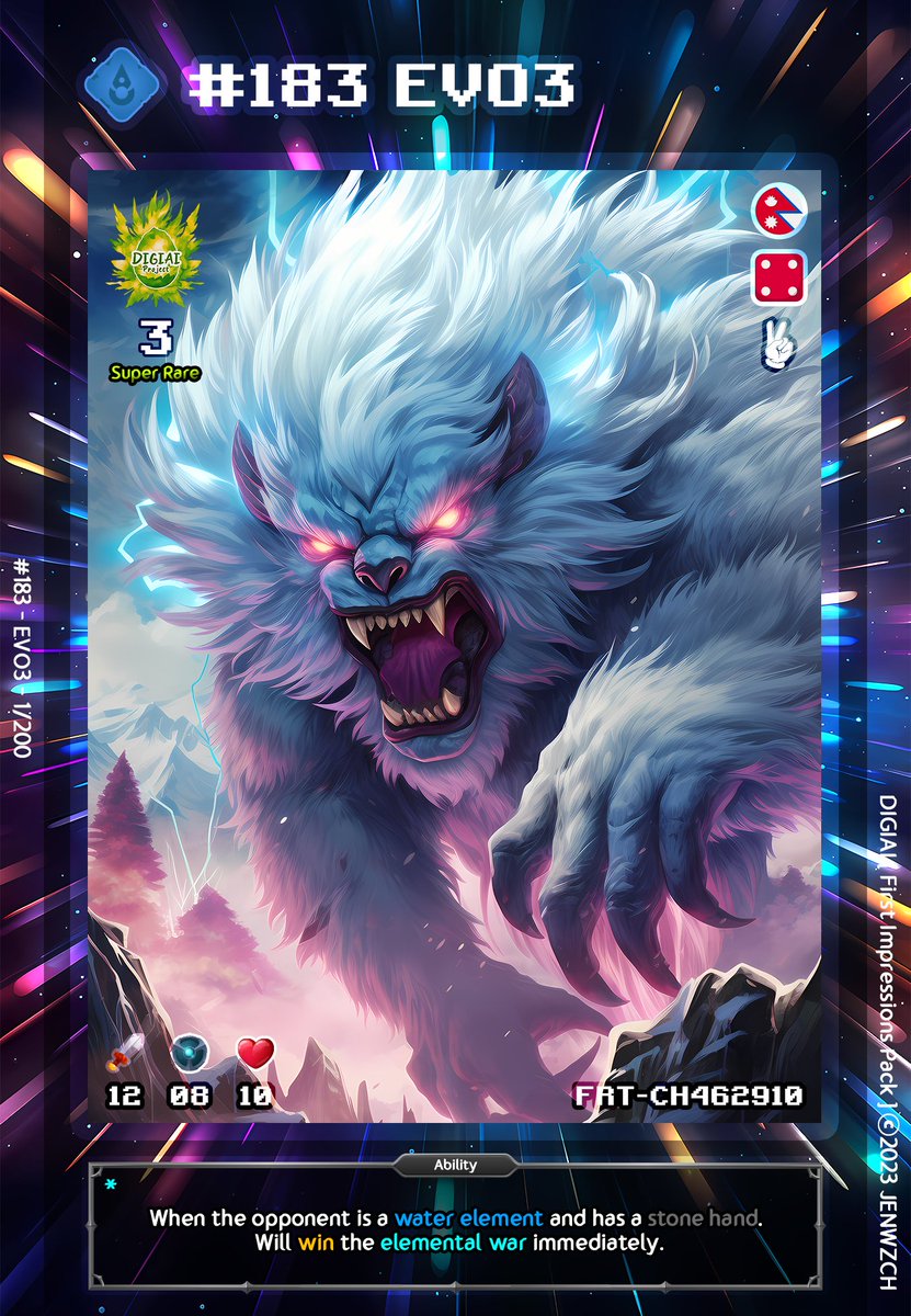 DigiaiProject's tweet image. Check out Super Rare cards! in [First Impressions Pack] ⓒ2023 Digiai Card Collection, JENWZCH opensea.io/DIGIAI #digiai #NFT #NFTS #NFTs #NFTcollection #NFTdrops #NFTs #OpenSeaNFT #opensea #NFTcollectibles #NFTCommunity #NFT #NFTartist #OpenSeaNFT #opensea #midjourney
