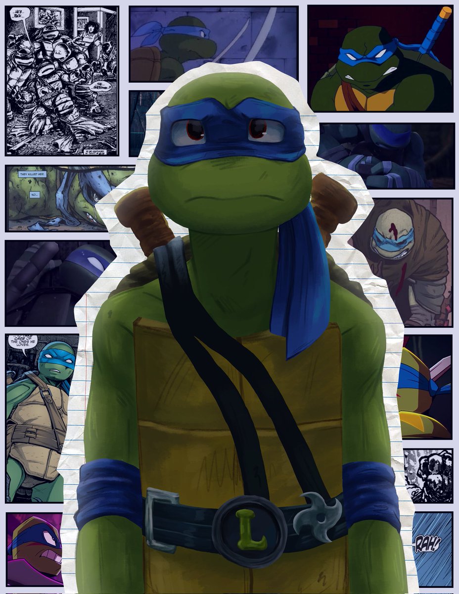 AissaDraw's tweet photo. This was a task for my career, the task was to make a free theme collage so I decided to make this 

The only thing I drew it was Leonardo from Mutant Mayhem (it was difficult to achieve a texture or coloring something similar to that of the movie)
#tmnt #mutantmayhem #tmnt2023 https://t.co/wrUkQhyEfv