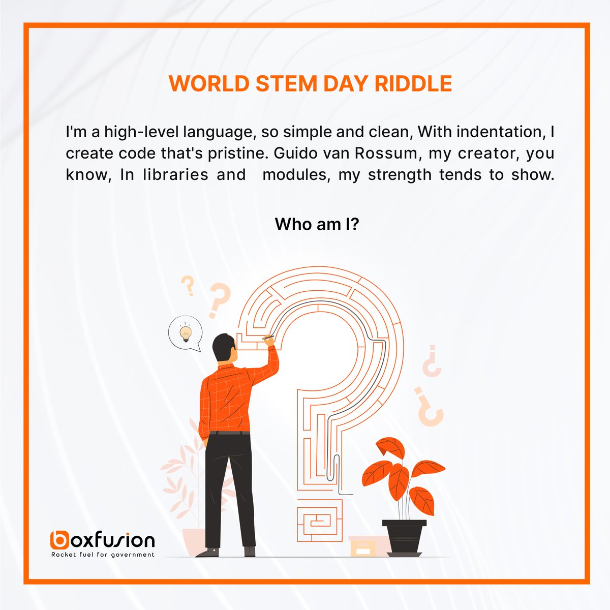 boxfusion_sa's tweet image. Tell us in the comments 👇 ​

#Boxfusion #CodingQuiz #STEMDay #STEAMDay #TechTalk