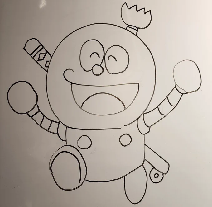 結構前にホワイトボードに描いたコロ助が弊社社長に消されかけた図 