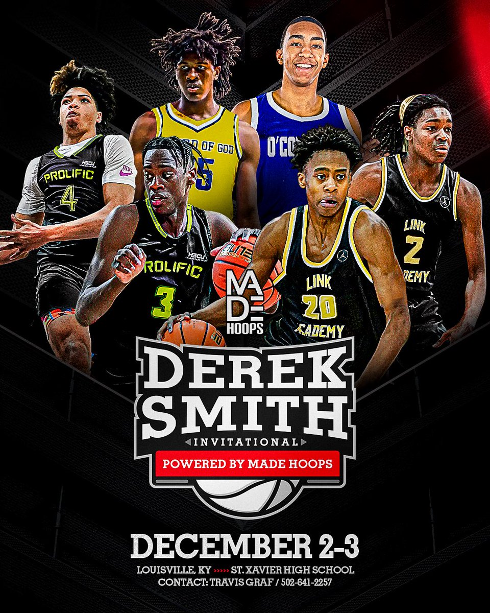TravisGrafHoops's tweet photo. There’s nothing more important than paying respect to the legends of the game. 🤝 

Introducing the Derek Smith Invitational Powered By MADE Hoops ‼️

The best in high school basketball descends upon The Bluegrass this December. 

Purchase your tickets now! 🎟️ 

https://t.co/nSR2nE2TSg