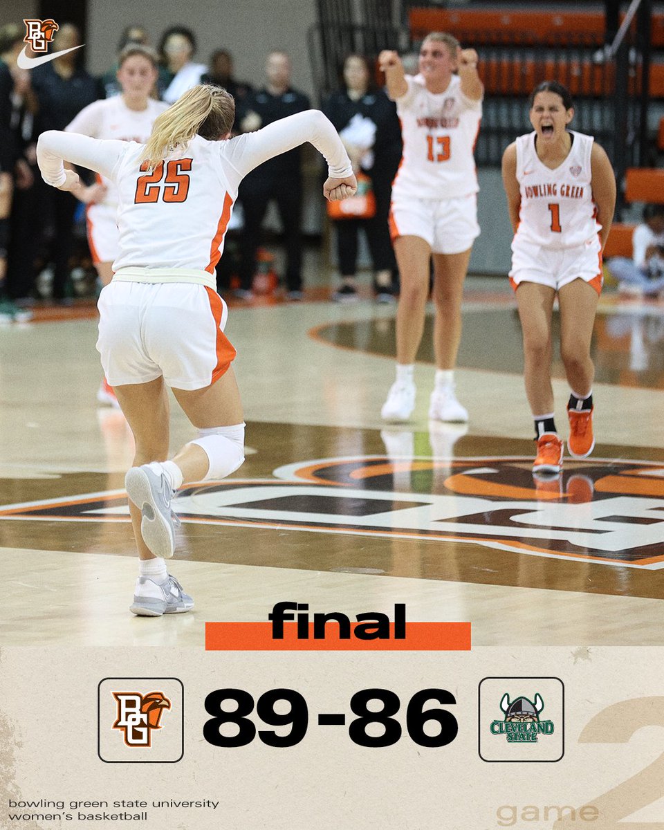 BGSUWBB's tweet image. WOW! Falcons win an absolute thriller at the Stroh! Congrats to @CoachChmiel on his first win at BGSU!

#AyZiggy x #onemore