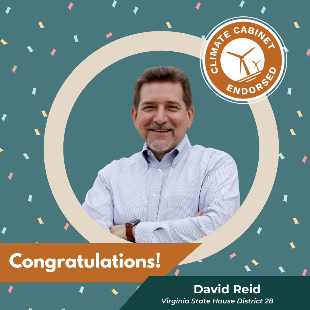 Congratulations to @DavidReidVA for his triumphant win! Virginia's climate future is in good hands