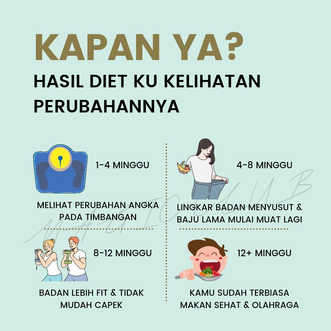 pagiii info sehat hari ini~

ingat yaa diet itu butuh SABAR dan KONSISTEN !!
kamu sudah nimbun makanan buruk di tubuhmu bertahun tahun, kok mau lebih sehat dalam waktu SINGKAT? 

#InfoMagicKu