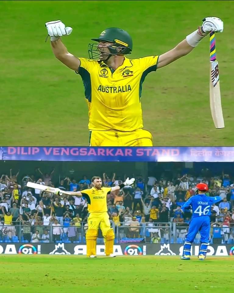 Australia at one stage - 91/7.

Glenn Maxwell - 201* (128).

- THIS IS THE GREATEST EVER WIN IN HISTORY BY A SINGLE MAN...!!!🔥❤️

#GlennMaxwell #AFGvAUS #CWC23 #vkfbd #ODIWorldCup2023