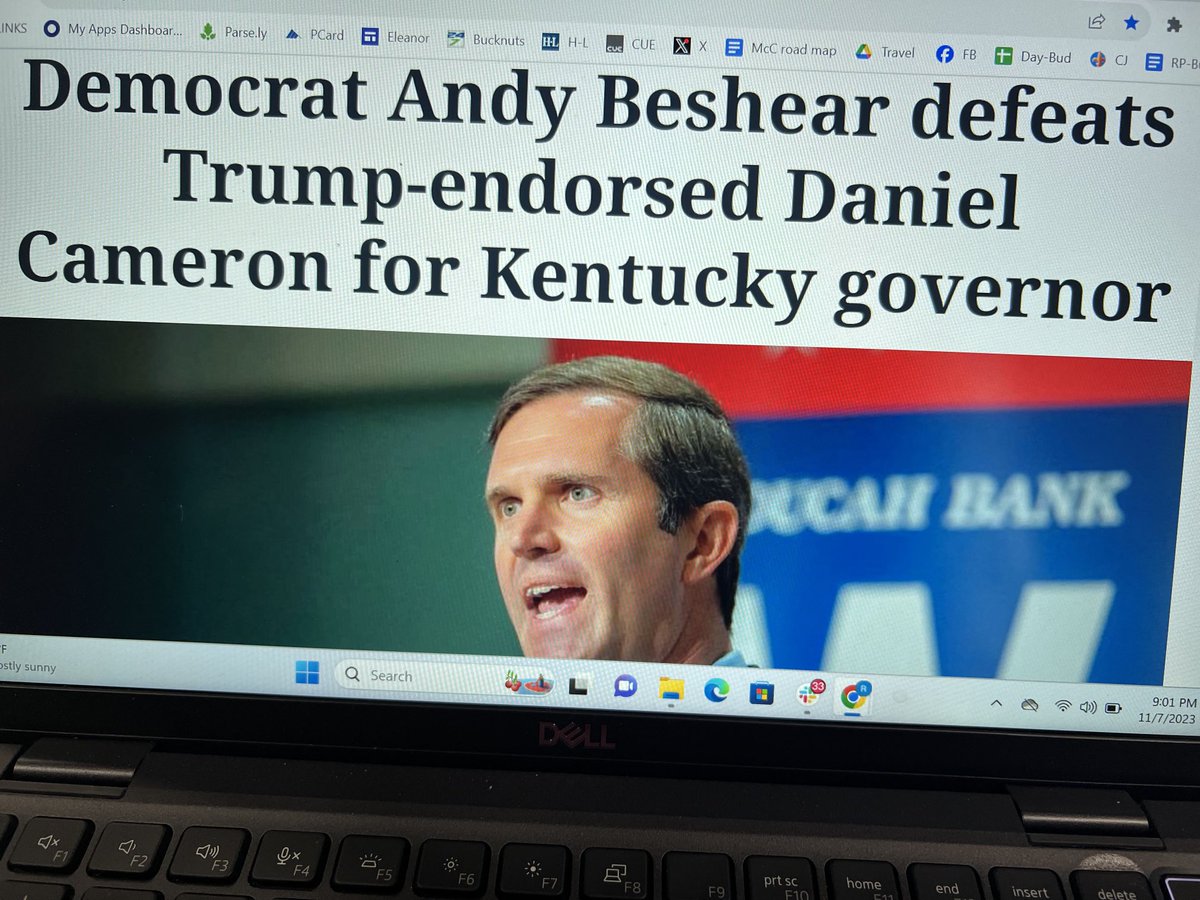 Tonight’s big headline, a significant win by a Democratic governor over a Trump-endorsed candidate in a ruby-red state where Trump whipped Biden by 25-plus points in 2020. Lots of Dems around US will be analyzing this one