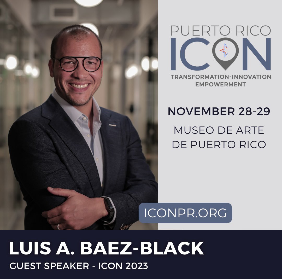 Committed to improving his community, Luis Baez Black will be joining us for our “Santurce's Renaissance: Socio-Economic Revitalization for a Transformed Hub of Business, Culture, and Walkable Living” Panel at ICON 2023. 

Get your tickets online 🎟️ lnkd.in/eubRxbwv
