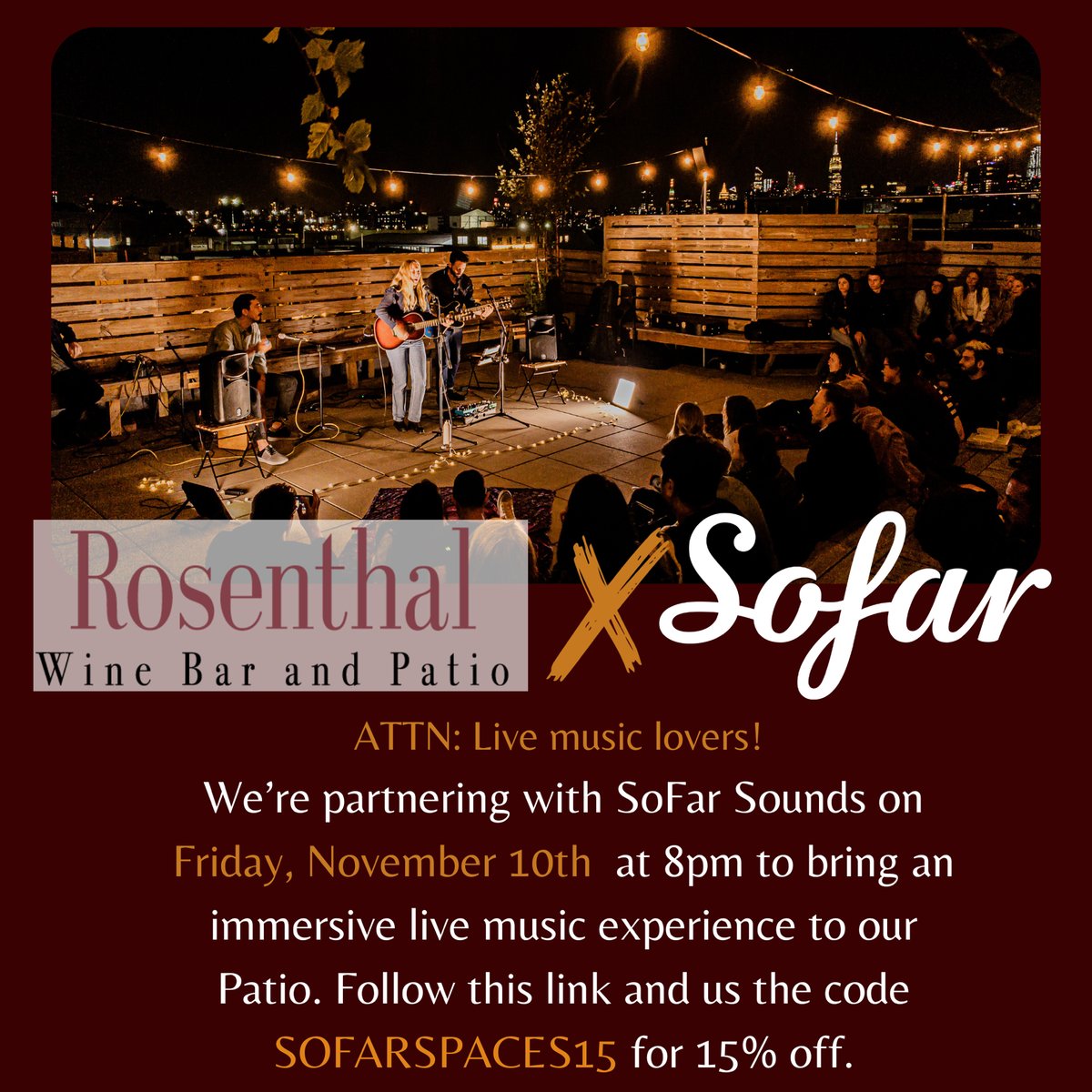 Let’s get intimate! SoFar sounds live, intimate music show is getting live this Friday Night!
Tickets available now!
Link in the BIO!
@sofarsoundsla