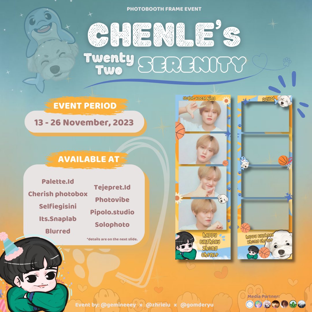 haemklee's tweet photo. NCT CHENLE PHOTOBOOTH EVENT🐬
✧˖° Chenle's Twenty-Two Serenity °˖✧ 

˖⁺‧₊˚♡˚₊‧⁺˖
Mark on your calendar:
🗓️ 13 November - 13 December, 2023
🗓️ 13 - 26 November, 2023
🗓️ 20 - 26 November, 2023

Event Project by: 
 @haemklee x @zhrieiu x @gomderyu 

🐬🩵 https://t.co/v4scm41sCv
