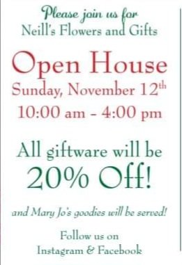 NeillsFlowers's tweet photo. We are excited to see you thus Sunday, November 12th 10am-4pm for our Holiday Open House. #PullmansChristmasPlace #ShopPullman https://t.co/n1Za1JKJwt