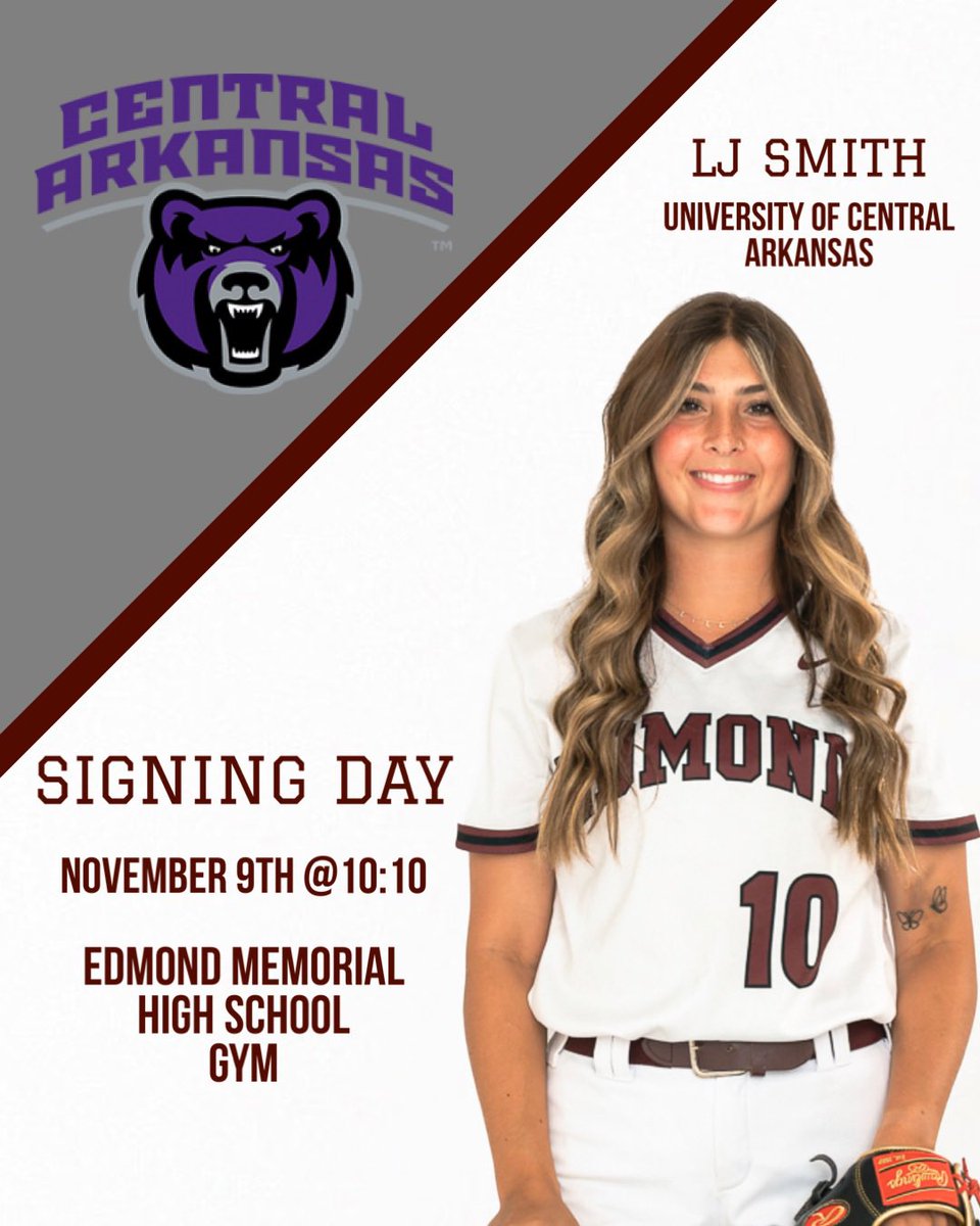 Join us this Thursday to celebrate @lj_smith10 as she signs to continue her playing career with @UCASoftball! We are so incredibly proud of all your hard work🫶🏻🐾 @goemhsathletics